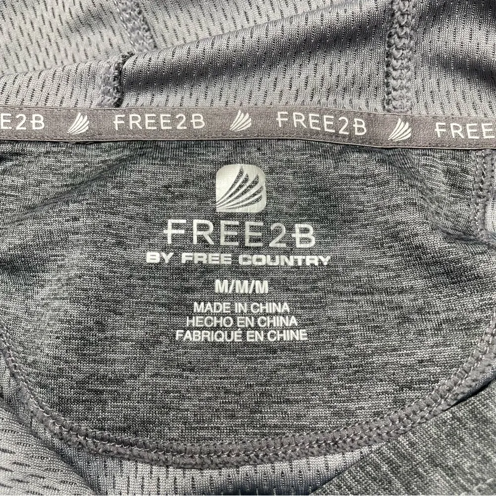 Free 2 Be By Grey Birdseye Hoodie Sweatshirt Medium - Image 6