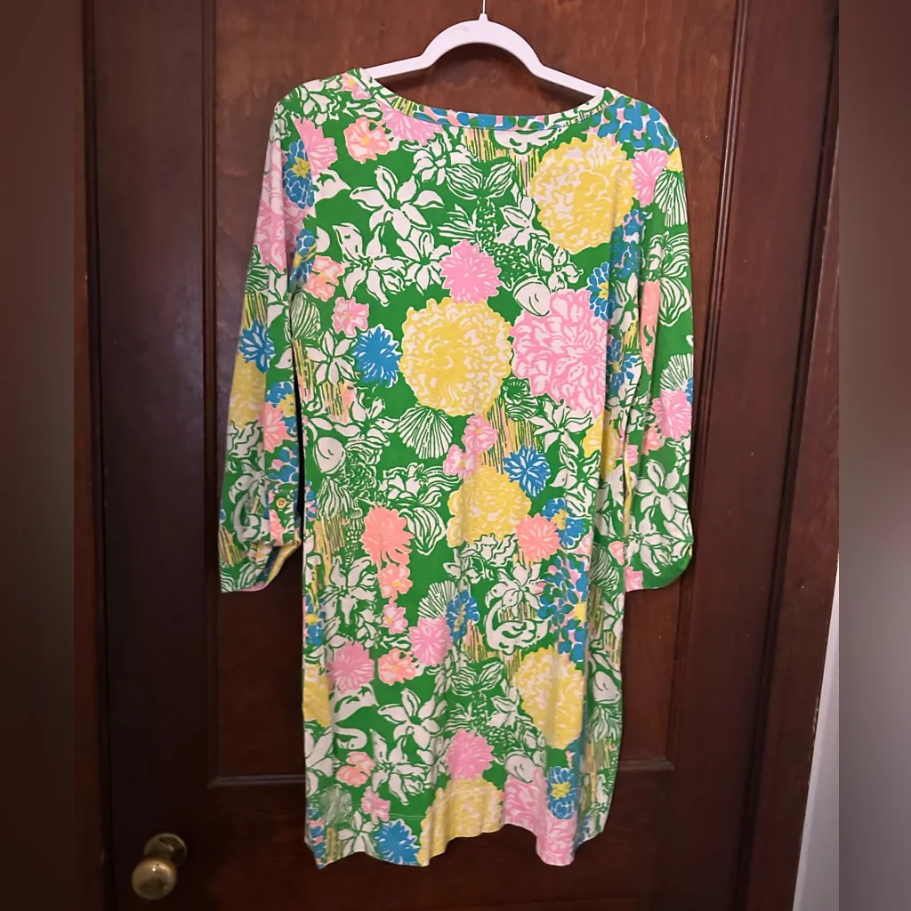 Lilly Pulitzer Hibiscus Stroll Floral Palmetto Dress L - Image 3
