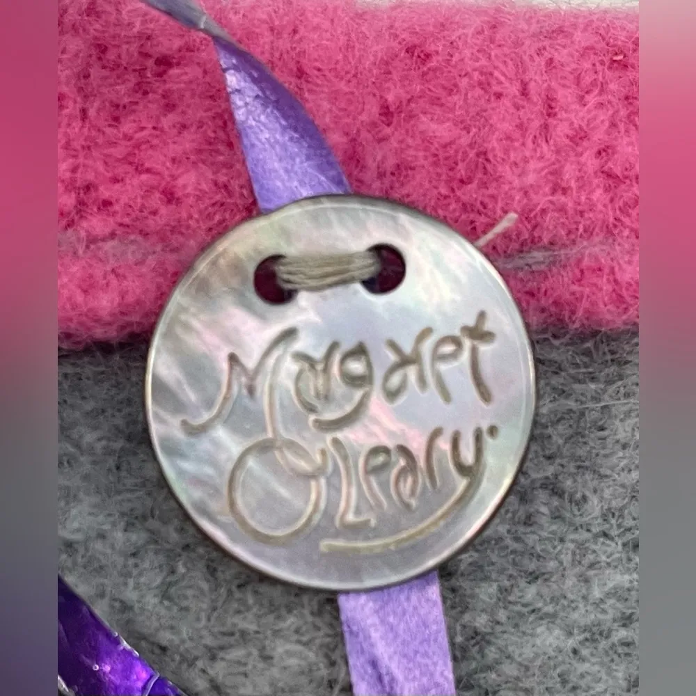 Margaret O'Leary Angora Fine Merino Gray / Pink Argyle Wool Sweater; size M - Image 3