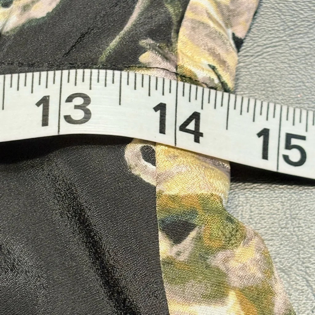 J. Crew Black Floral Long Sleeve Dress w/elastic waist & cross over bottom sz 6 - Image 11