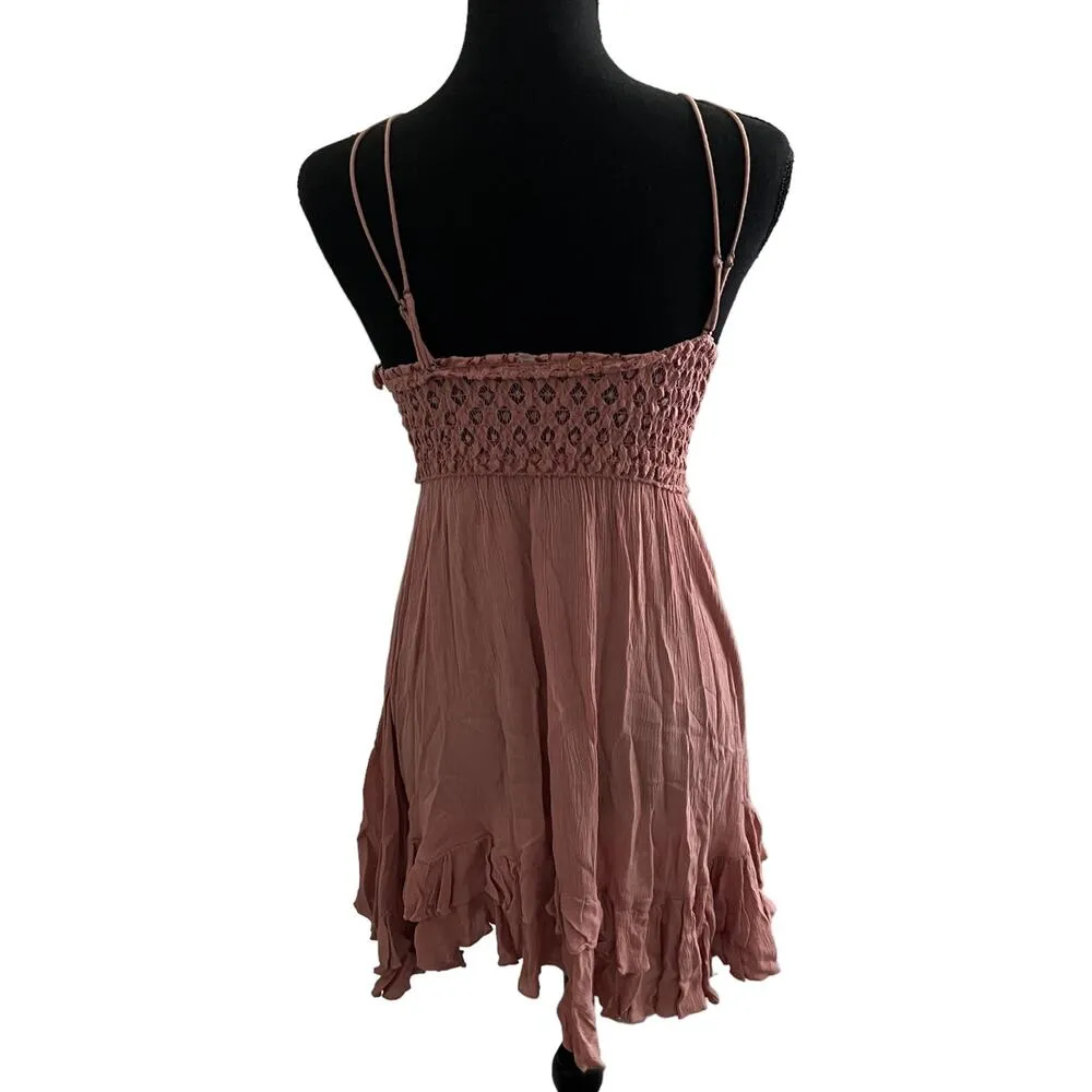 Free People One Adella Slip Short Mini Dress XS Women’s Rose - Image 3