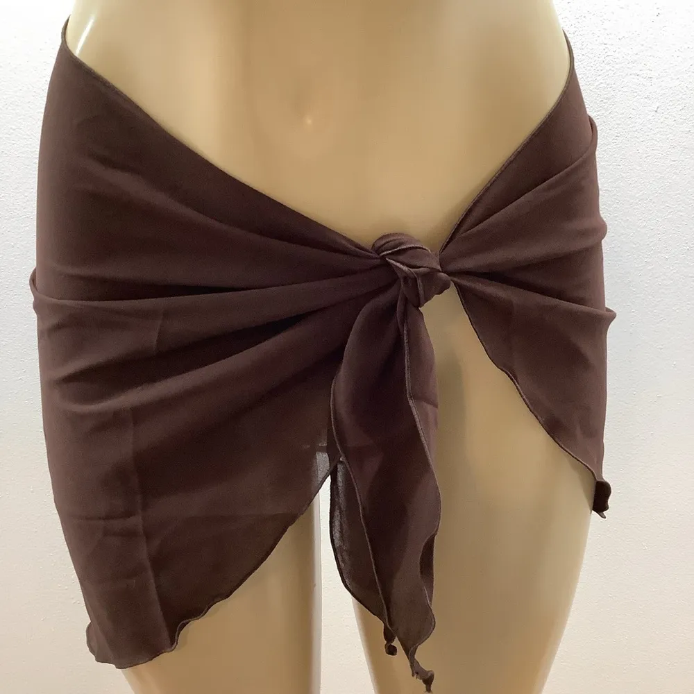 Zuliana Earth Tones Chic Sheer Sarong Wrap Skirt Bundle Of 3. New Tan - Image 9