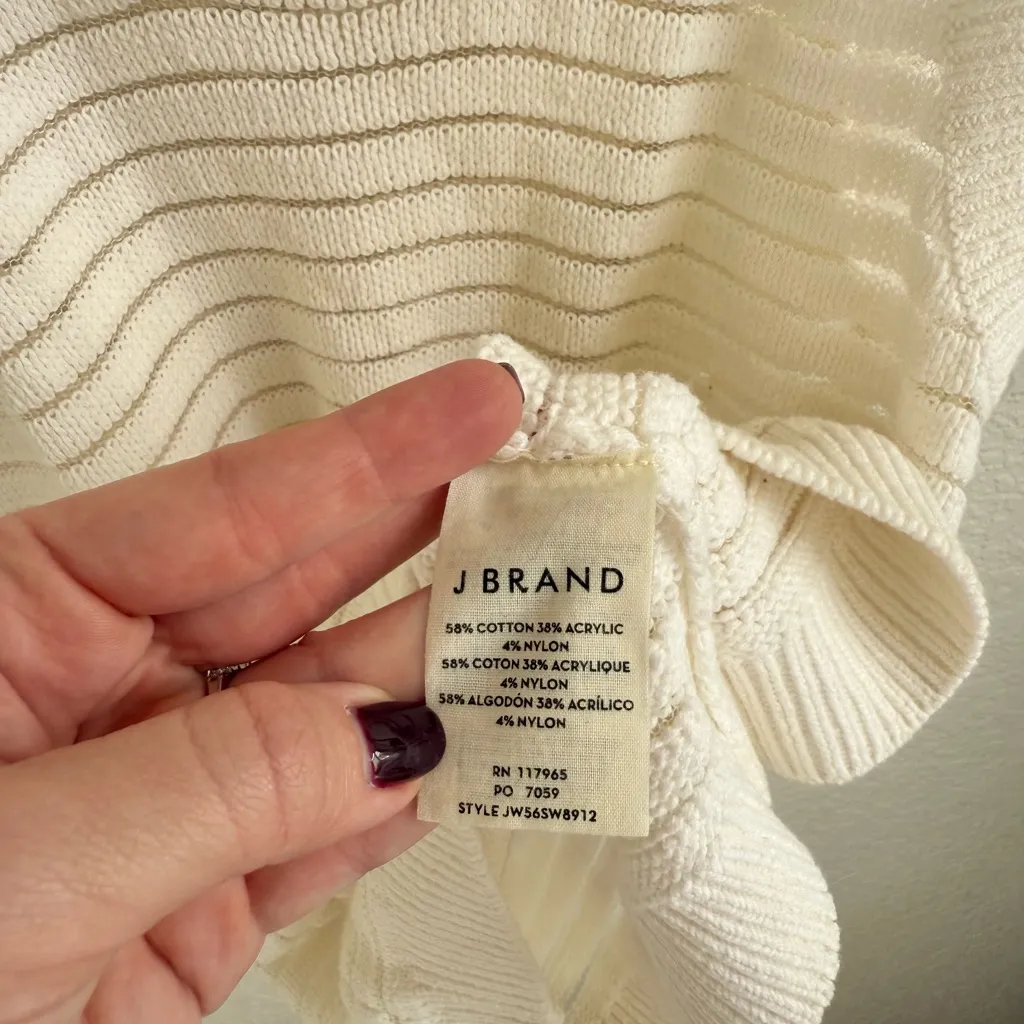J Brand Open Knit Tank Top White Ivory M - Image 5