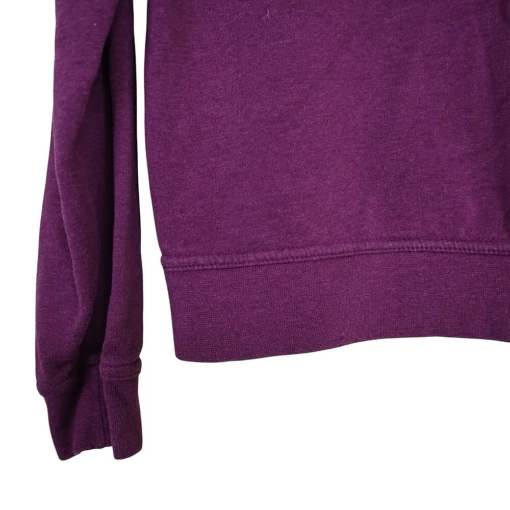 Nike Women's M Just Do It Funnel Neck Hoodie in Purple with Silver - Image 6