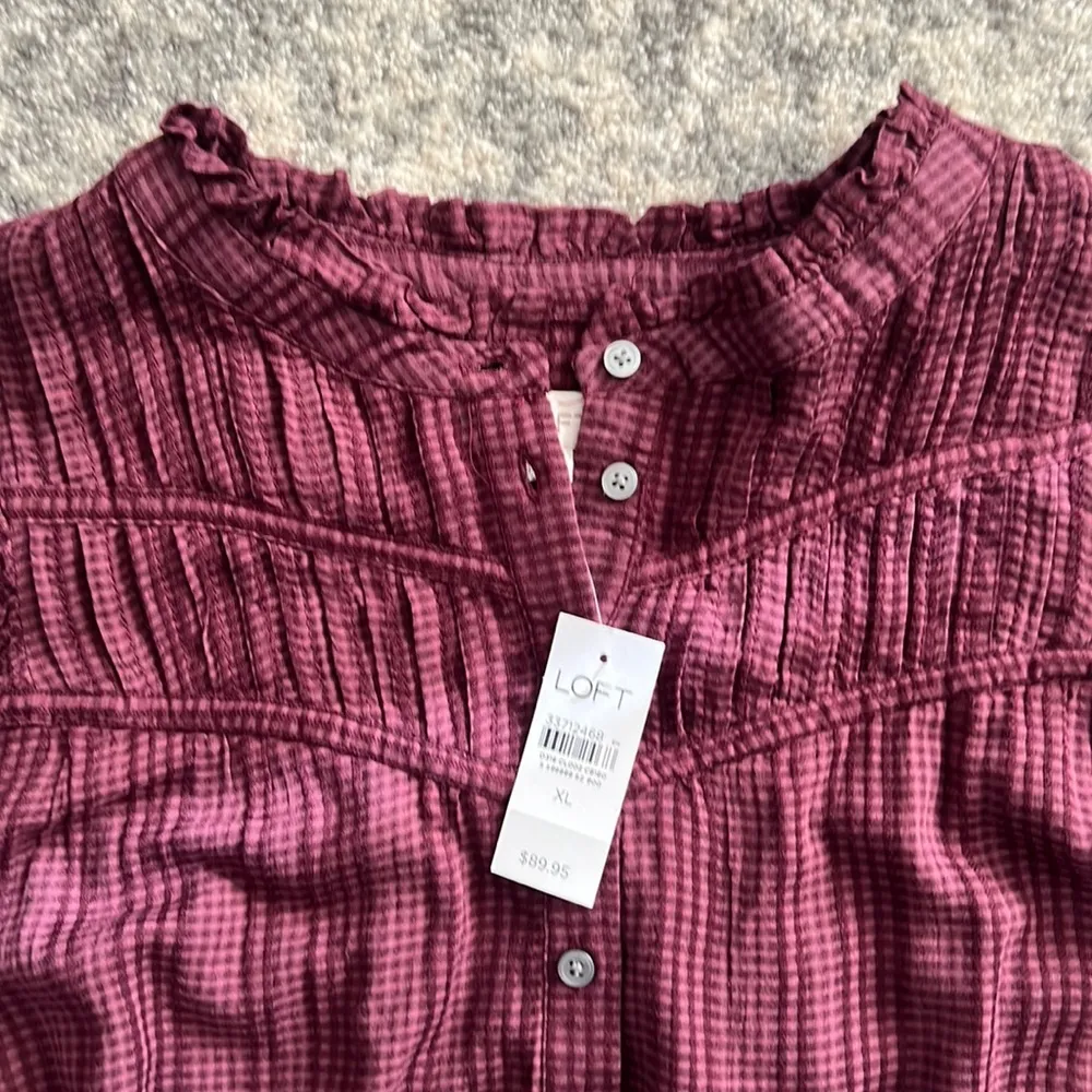 LOFT Pleated Button Drop Waist Dress - Image 3