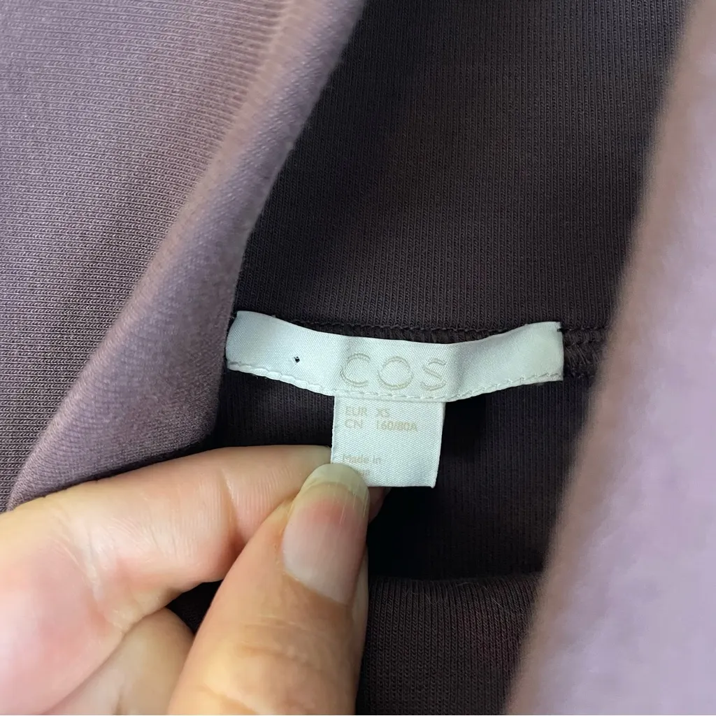 COS Purple Roll Neck Scuba Top Sweater Size XS - Image 5