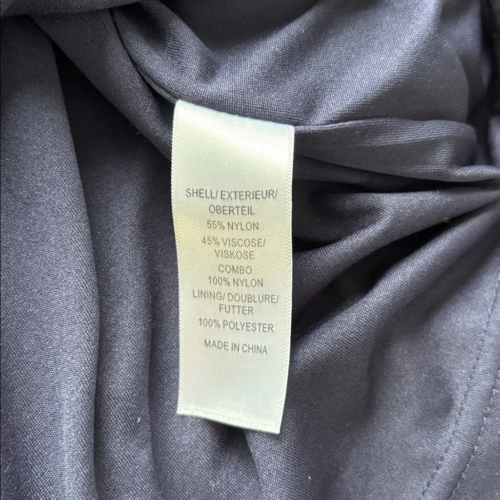 Adrianna Papell Lace Boat Neck Sheath Mini Dress Size 12 Navy Blue Formal - Image 13