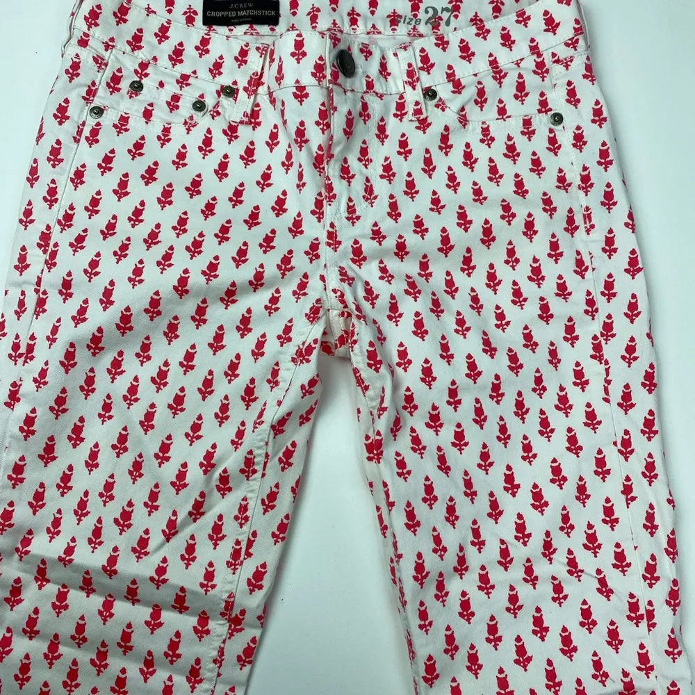 J Crew Cropped Matchstick Thistle Print Pants Size 27 - Image 7