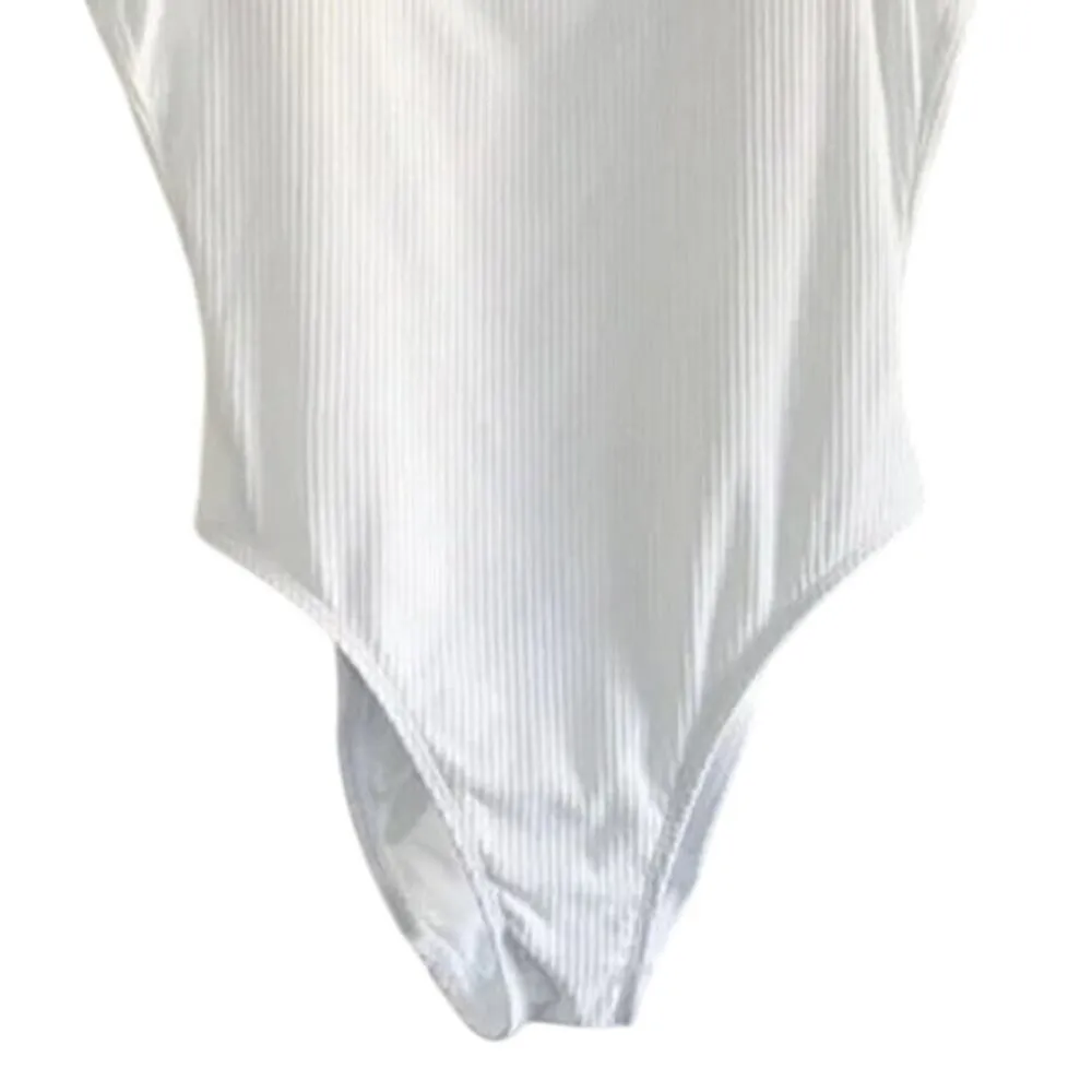 NWT Andie The Laguna Ribbed Scoop Back OnePiece Swimsuit Removable Cup XST White - Image 4