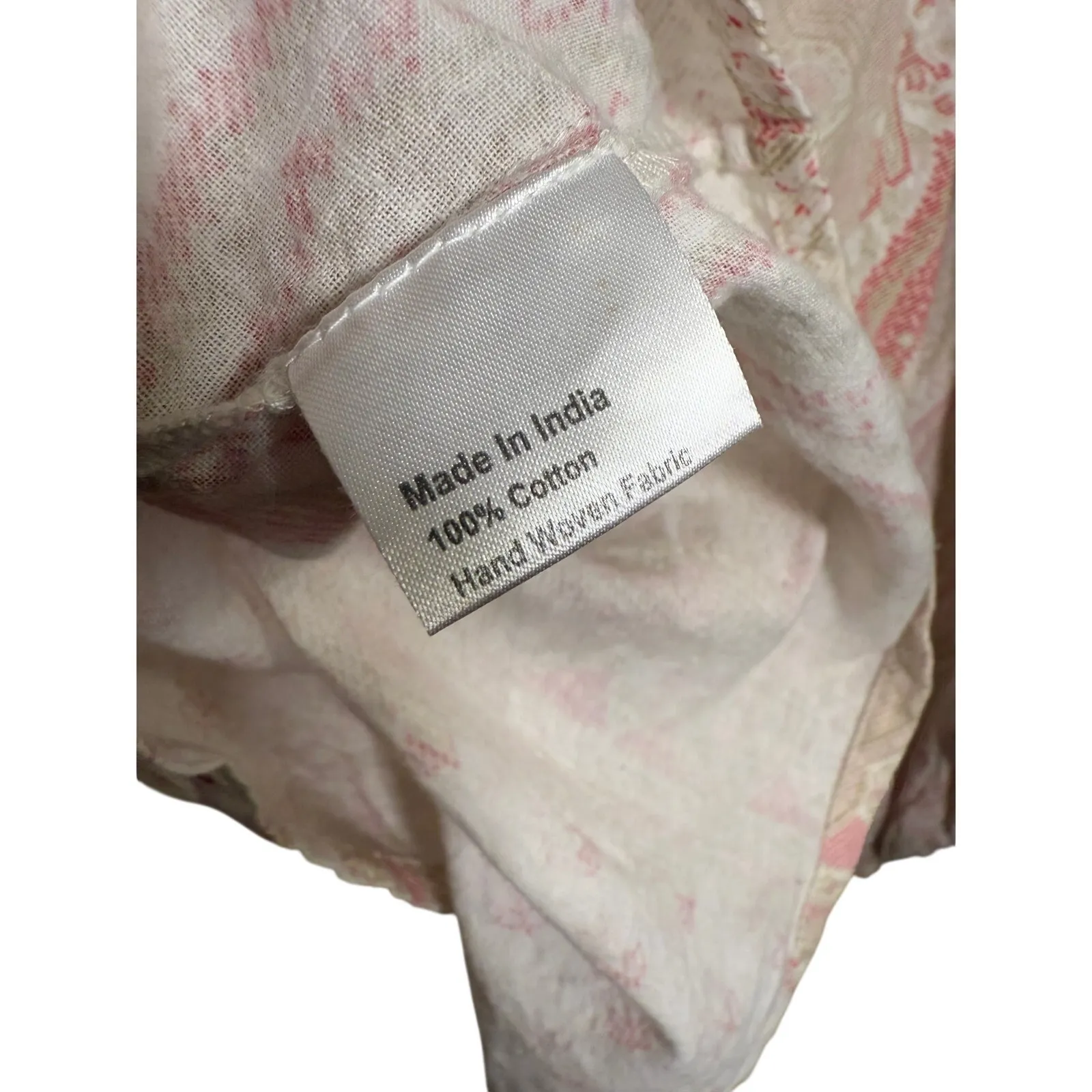 D’ascoli Clarita Long Sleeve Boho Cotton Top Cream Pink Women’s Size M Size M - Image 8