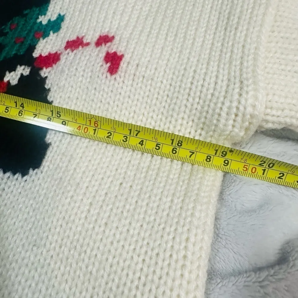 Vintage Knit Teddy Bear Ugly Sweater grandma-core granny cottage coastal Grandpa - Image 5