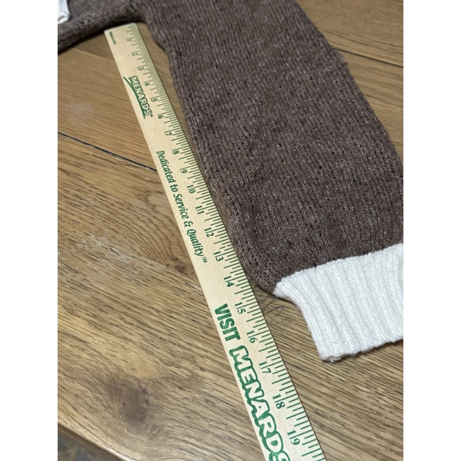 Anthropologie Luna Ivy Teddy Bear Long Sleeve Pullover Sweater Size Small Preppy Brown - Image 10