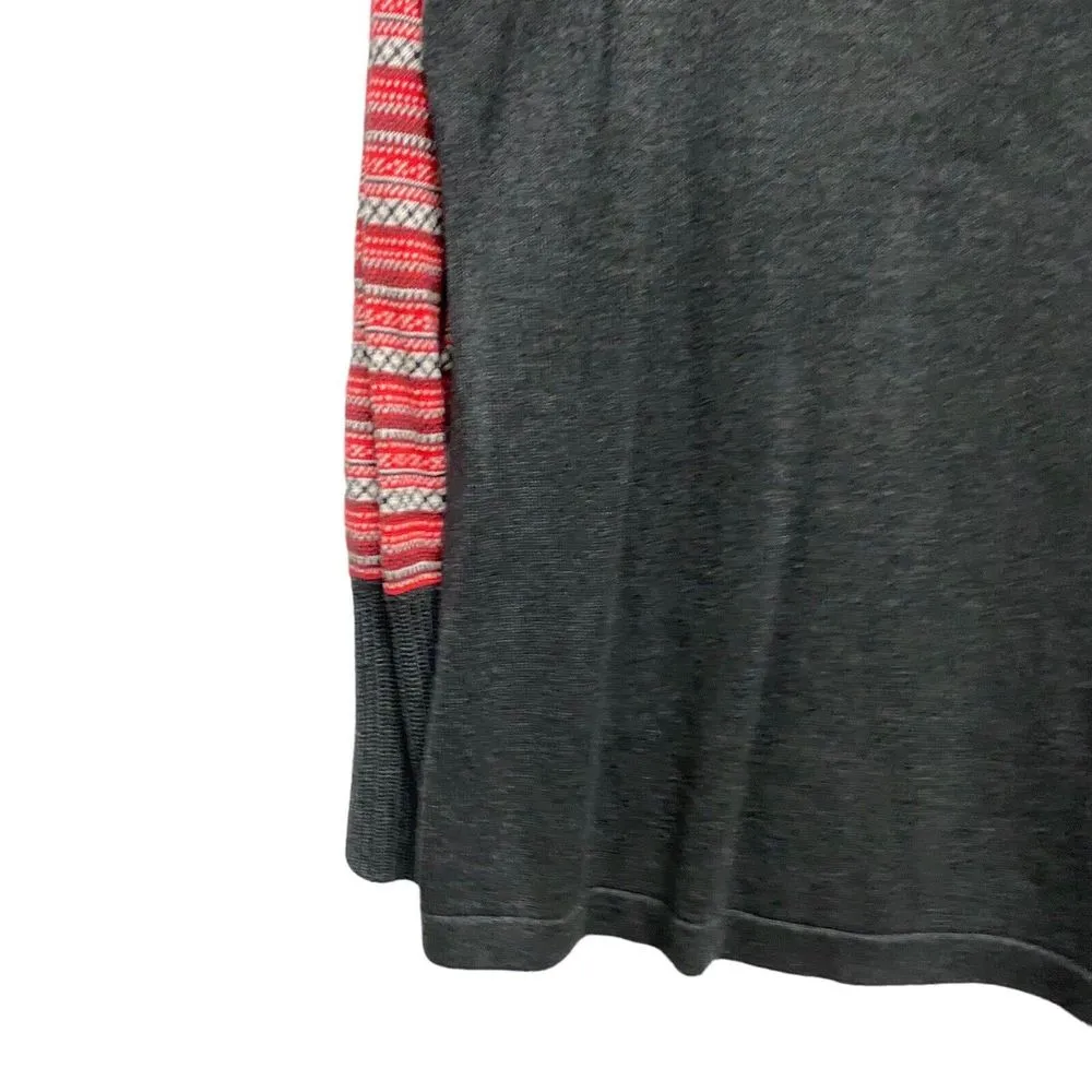 Woolrich Sweater Women’s XL TG Gray Red Fair Aisle Button Henley Cotton Blend - Image 3