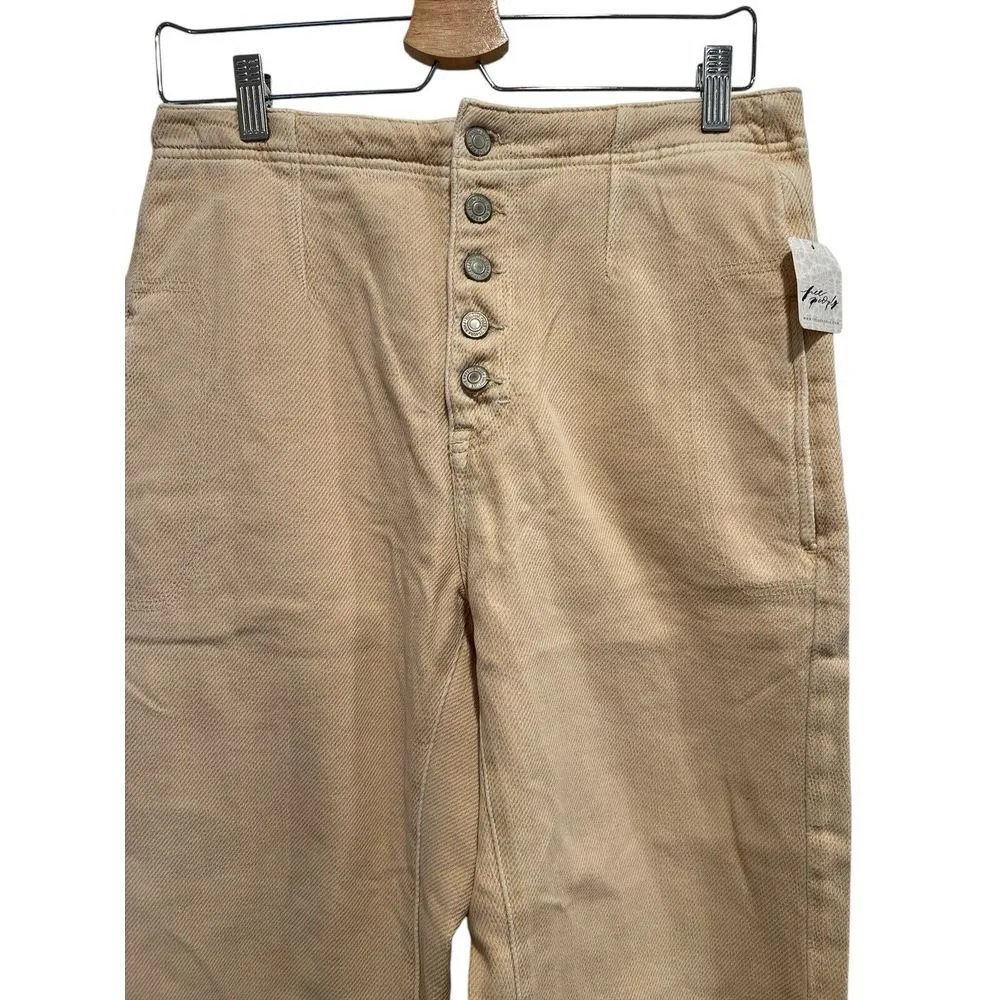 Free People We The Free Osaka Mid Rise Barrel Womens Size 28 NWT Latte Cream‎ - Image 7