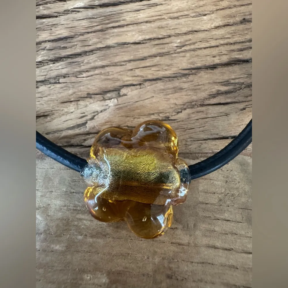 NWT Free People Under the Sea Collar Brown Flower Cord Necklace - Image 8