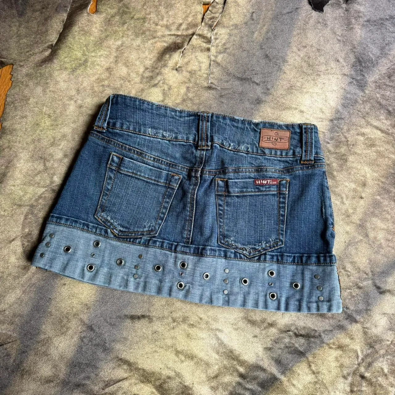 American Vintage Denim Micro Mini Skirt With Grommet Detailing Size undefined - Image 4