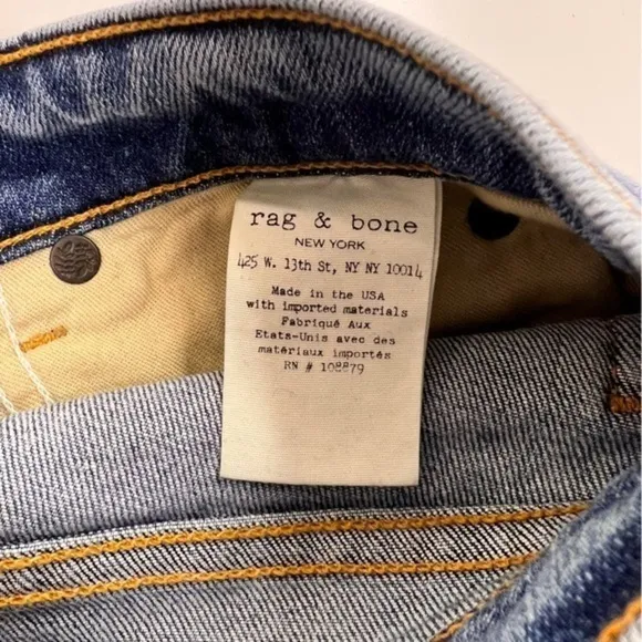 Rag & Bone Raw Hem‎ Light Wash Jeans Size 26 - Image 8