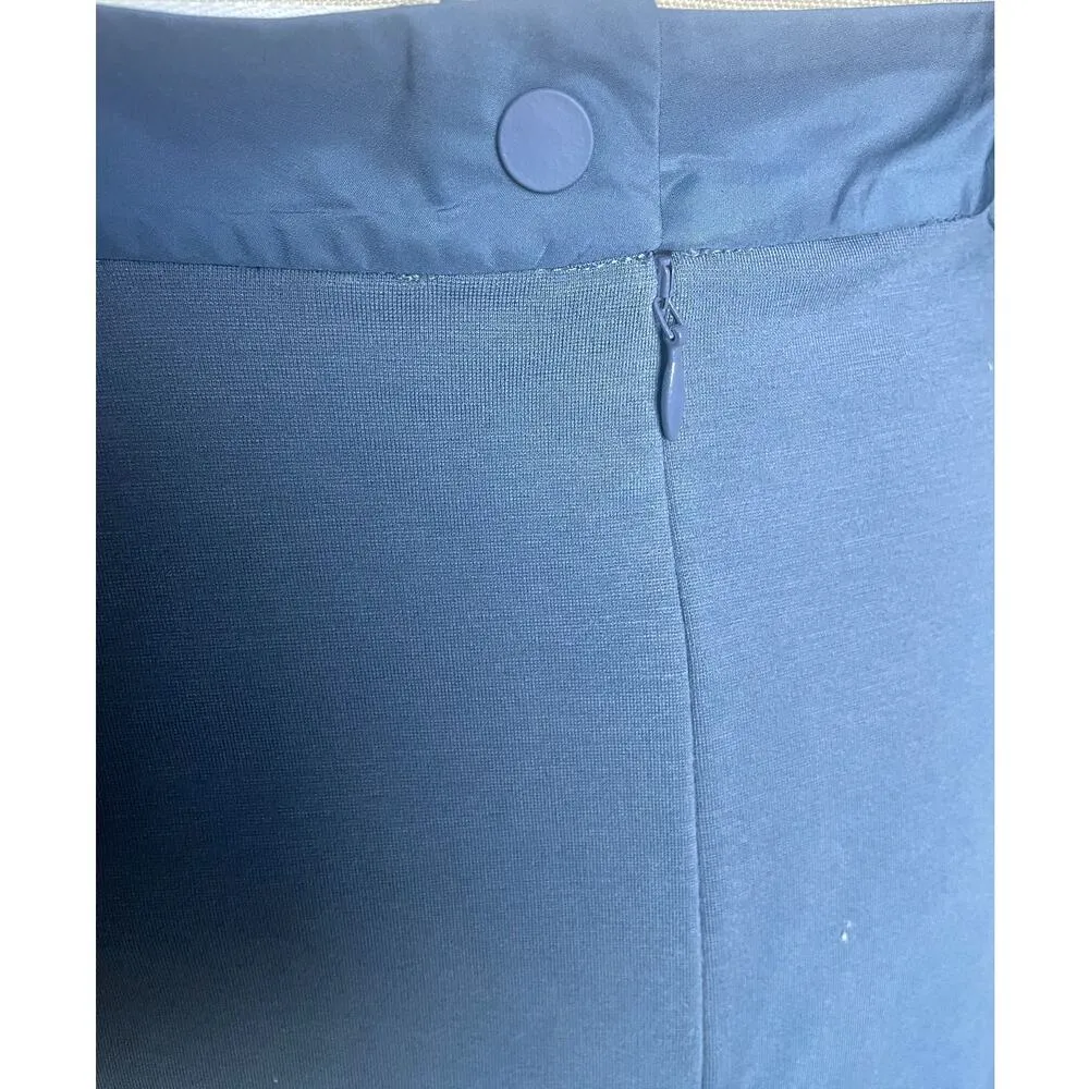 COS A-Line Blue Pleated Reflective Mini Skirt Size Small - Image 4