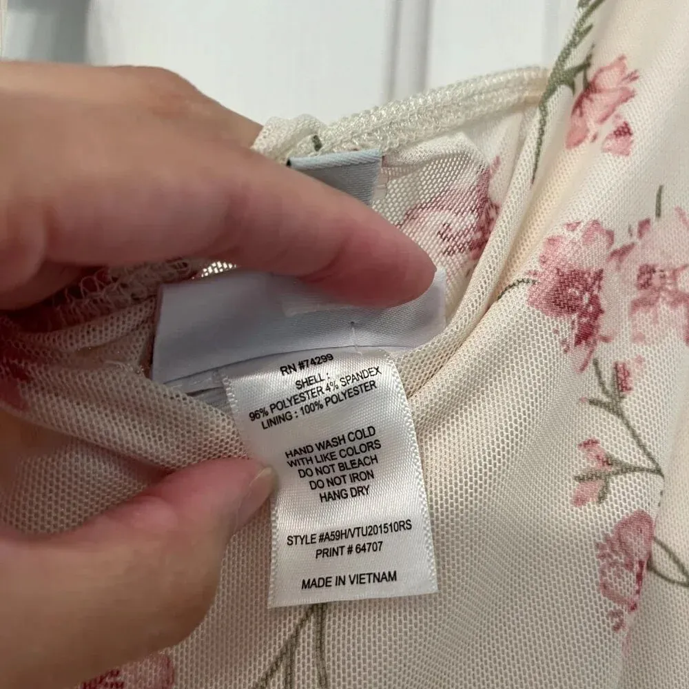 NWT Coquette Dress Cottage Floral Ruffle Fairy‎ White Pink Large Romantic Lover - Image 6