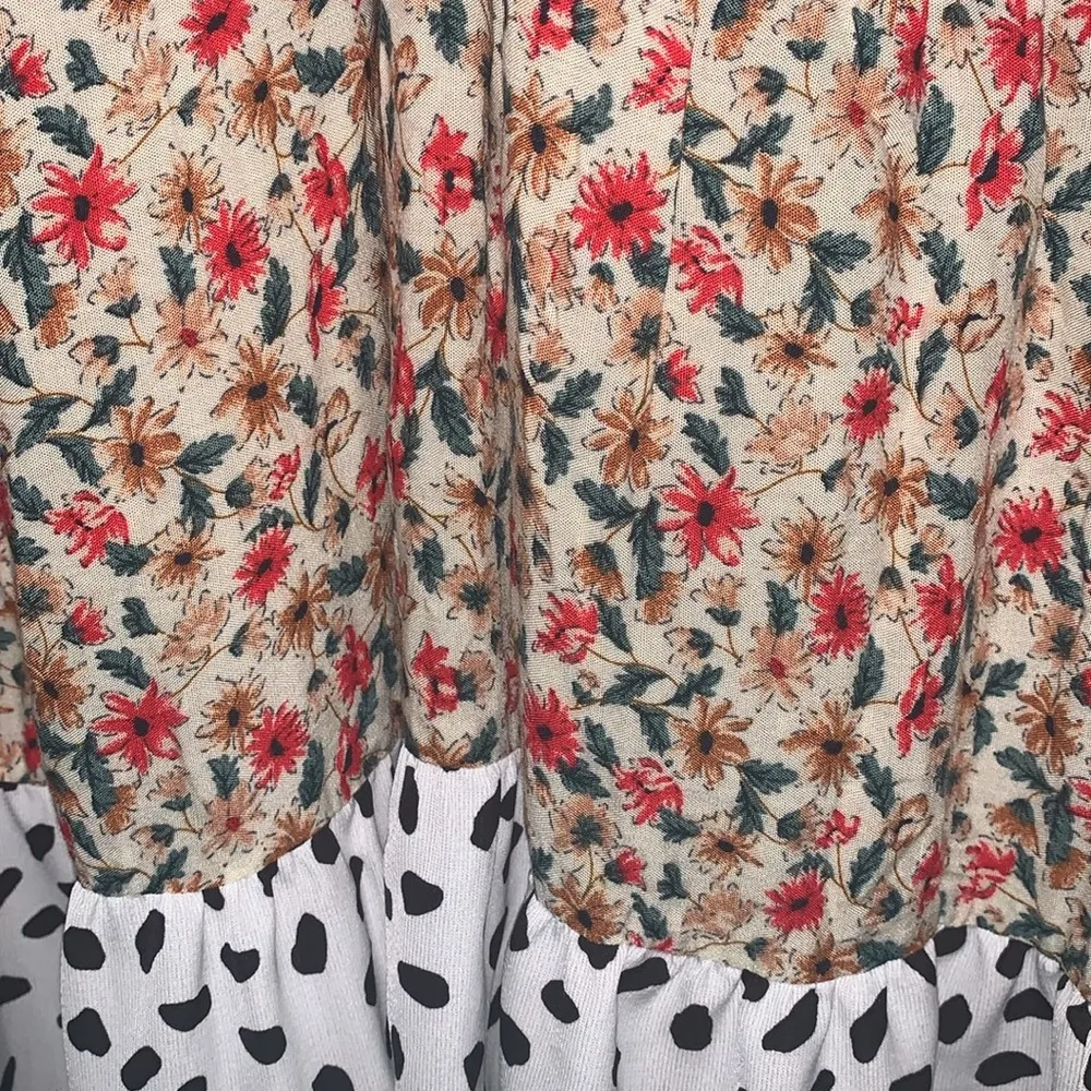 Umgee leopard floral dotted flowy woman dress size SMALL - Image 6