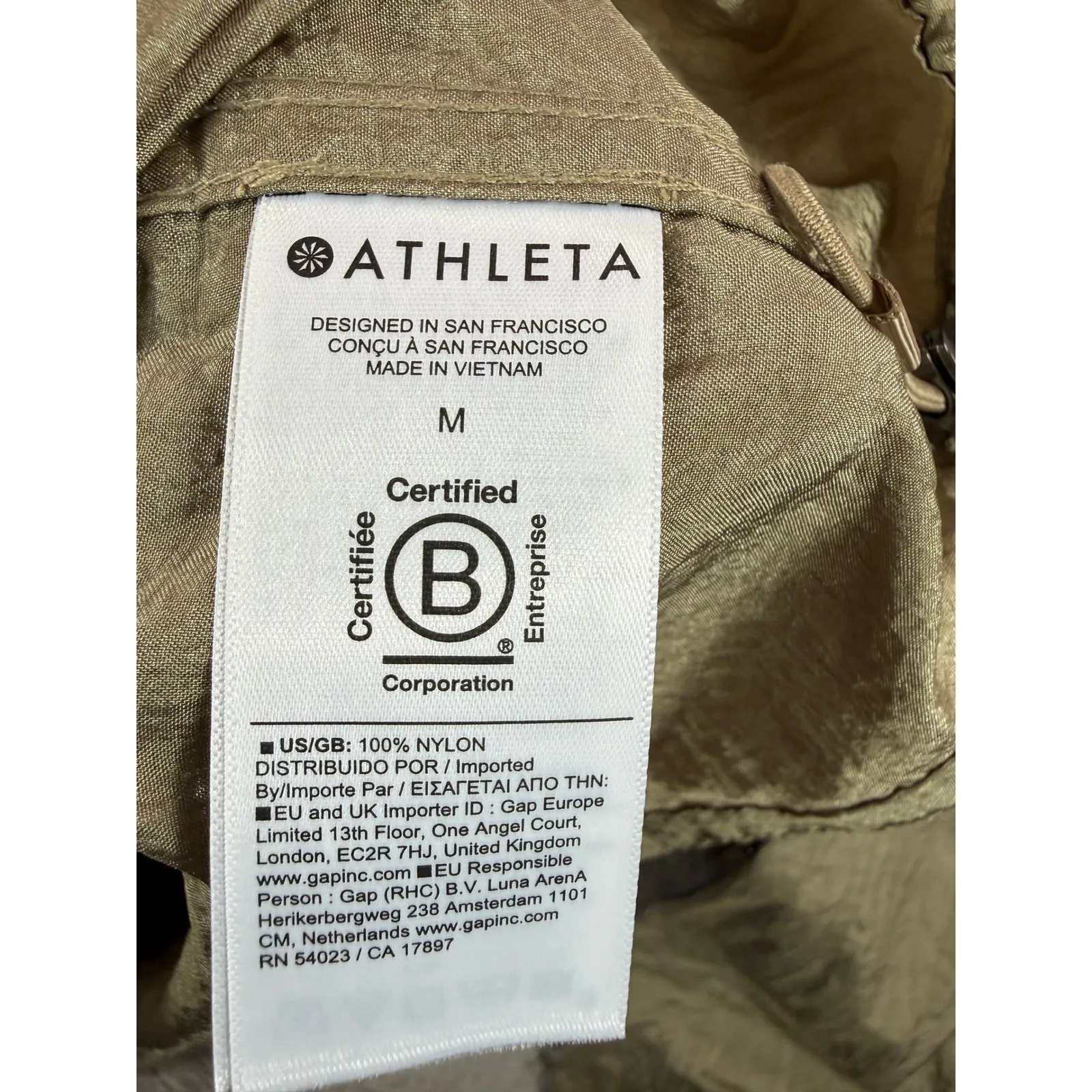 NWOT Athleta Lunar Sheen Shirt Color Brownstone Beige Shirt Top Size M Oversized - Image 8
