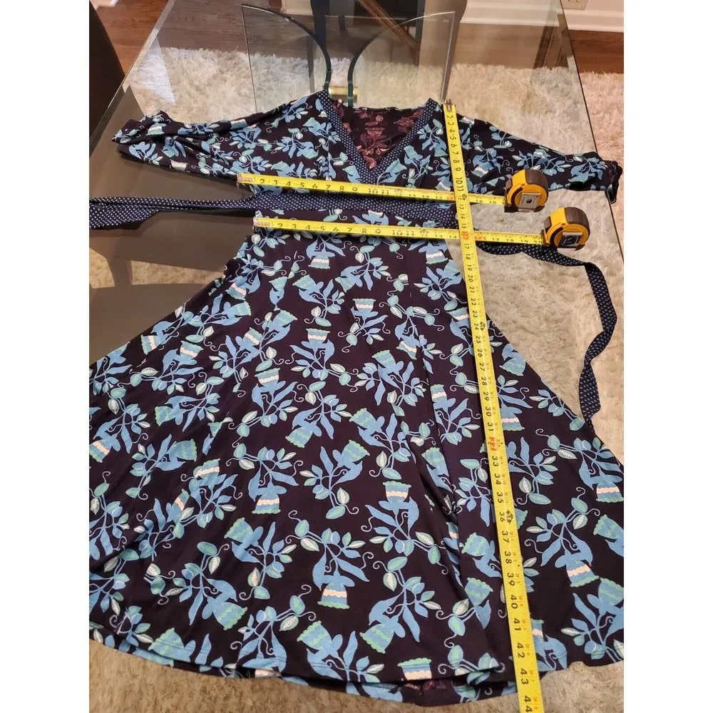 Blue Women's Floral Polyester V - Image 9