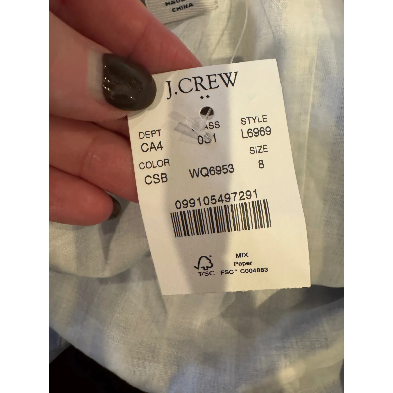 J Crew Jumpsuit Women 8 Blue White Striped Tie Front Cropped Wide Leg NWT Preppy - Image 11