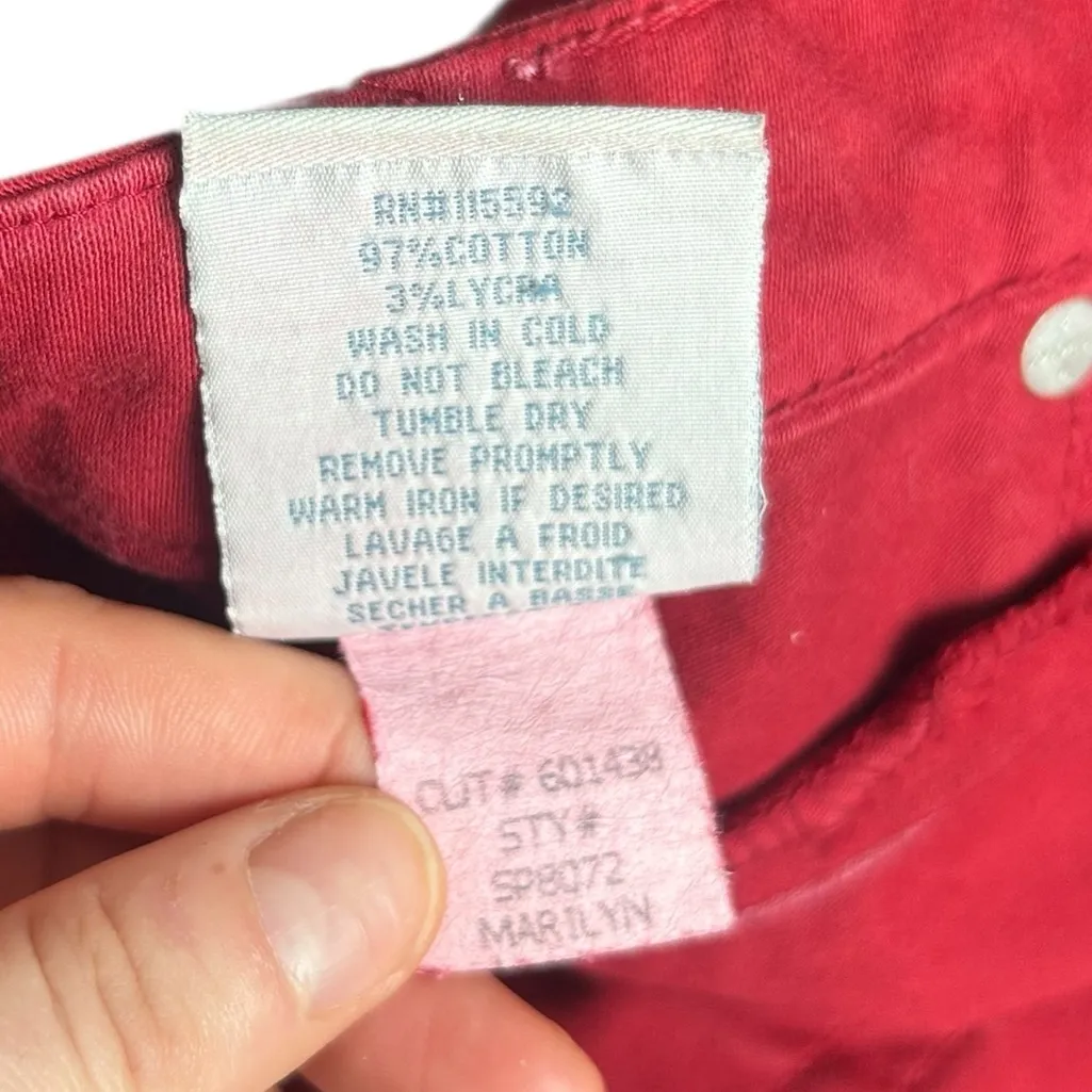 Robin's Jean Vibrant Red Straight Leg Jeans Size 31 Y2k low rise - Image 9