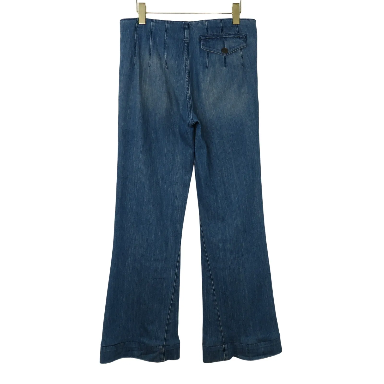 BCBGeneration Wide Leg Jeans Button Pockets High Rise Flared Leg Size 28 - Image 3