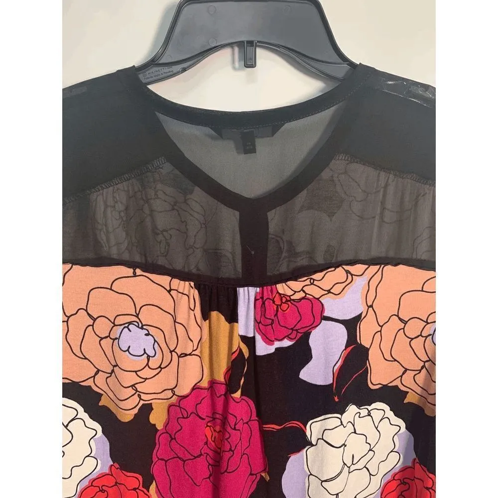 Next Long Sleeve Floral Shirt Black Size 14 - Image 4