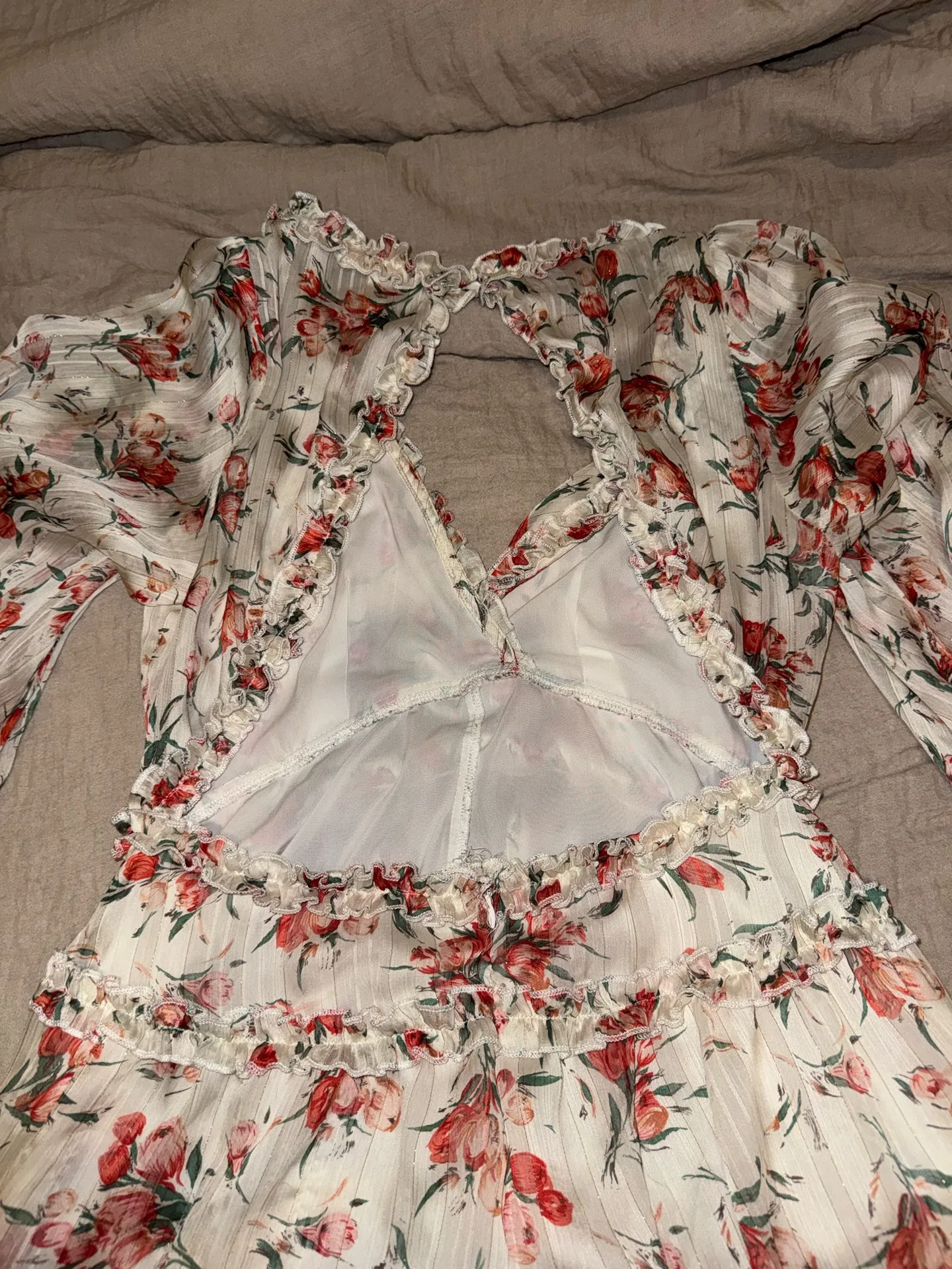 Luxxel  Floral Backless Romper  - Image 6