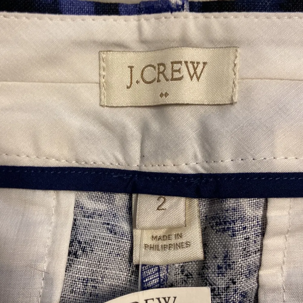 J.Crew Linen Shorts size 2 inseam 5” blue and white brand new with tag - Image 5