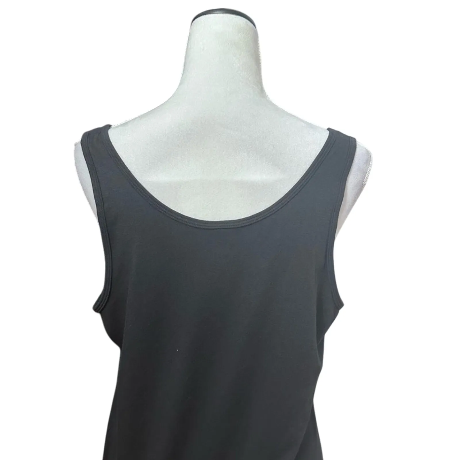Nordstrom Tank Top Sleeveless Scoop Neck Cotton Blend Stretchy Black W XXL NWOT - Image 5