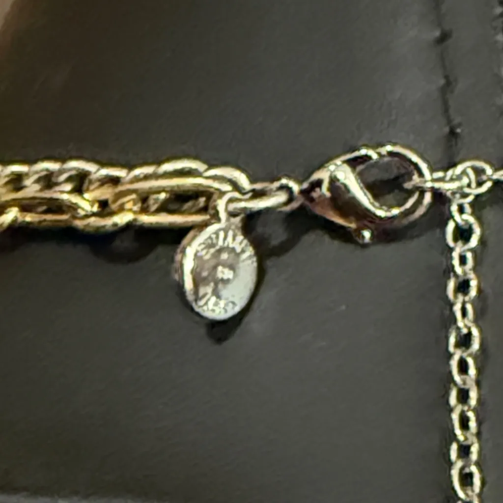 Elizabeth and James silver and gold tone layered coin necklace - Image 5