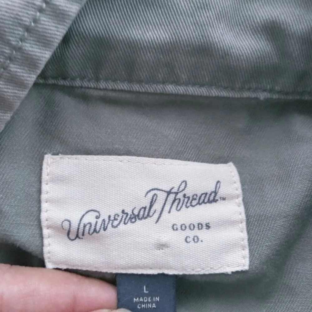 Universal Thread Green Anorak Jacket Drawstring Outdoor Camping Size  L - Image 5