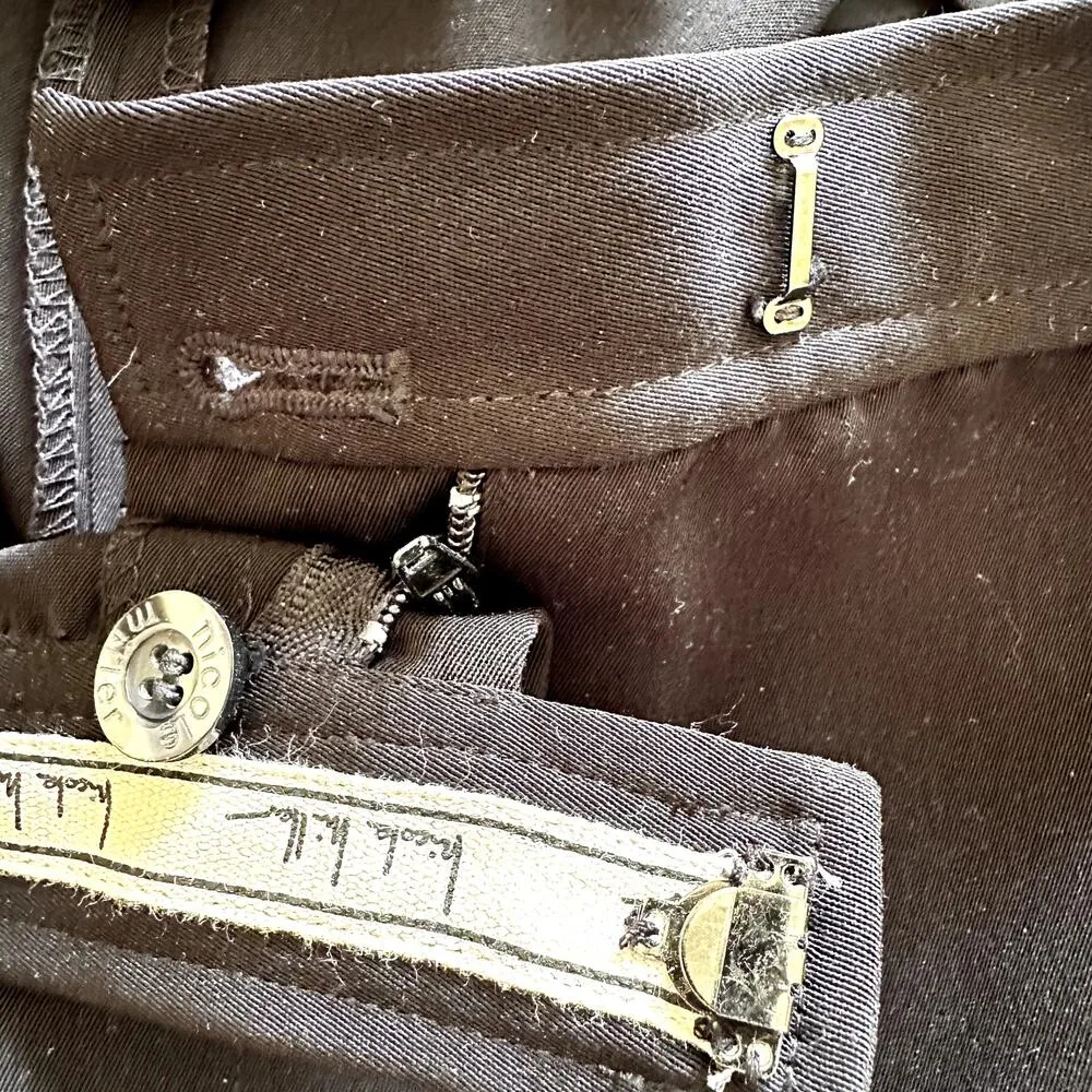 Nicole Miller High Waisted Shorts Wide Leg Hook & Eye Zip Back Pocket Black 10 - Image 3