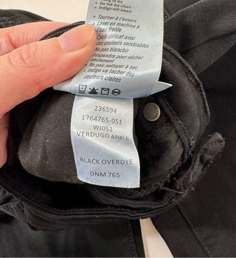 Paige Black Overdye Verdugo Ankle Skinny Jeans Size 25 - Image 7