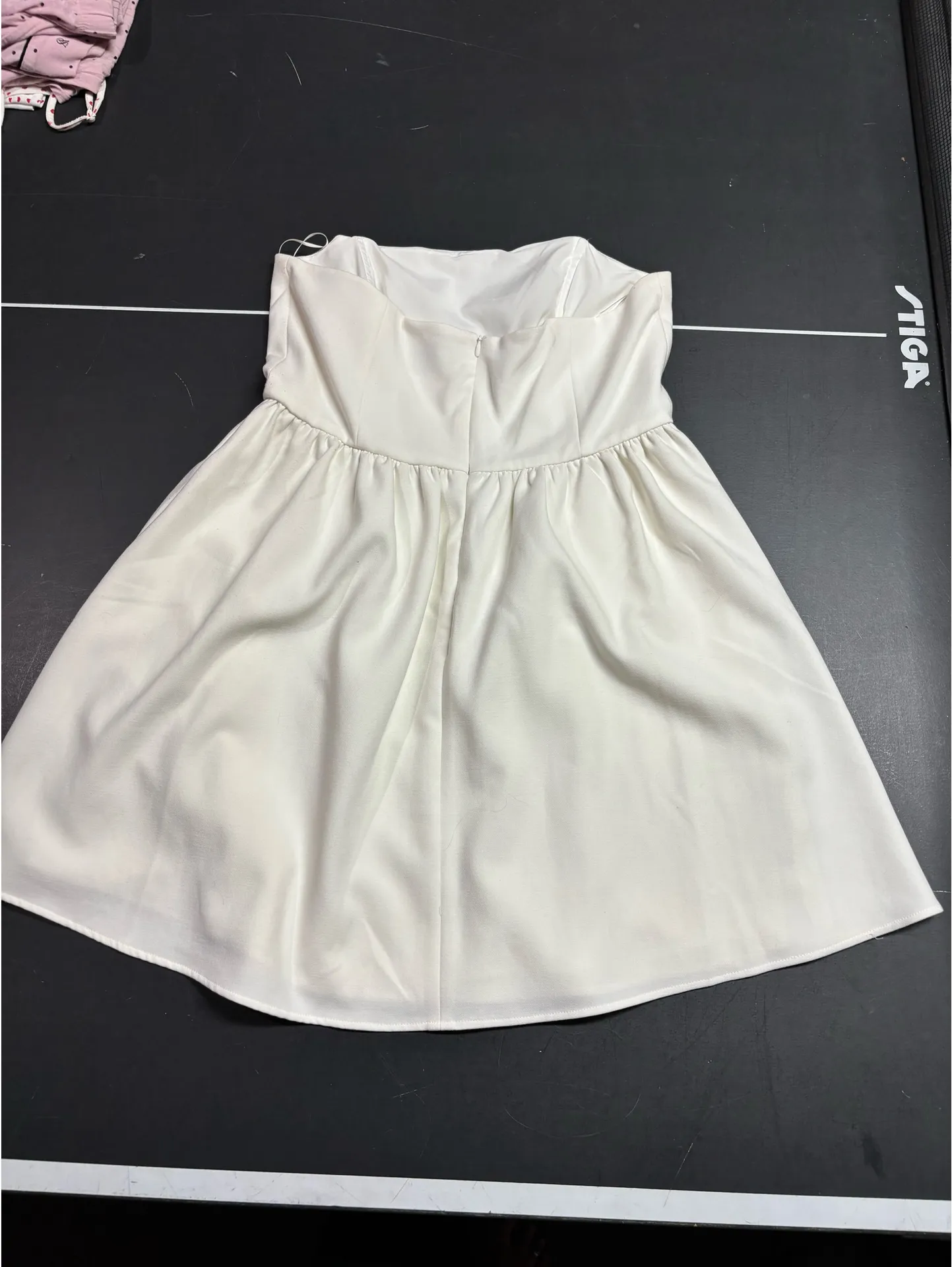 White Strapless Mini Dress - Image 4