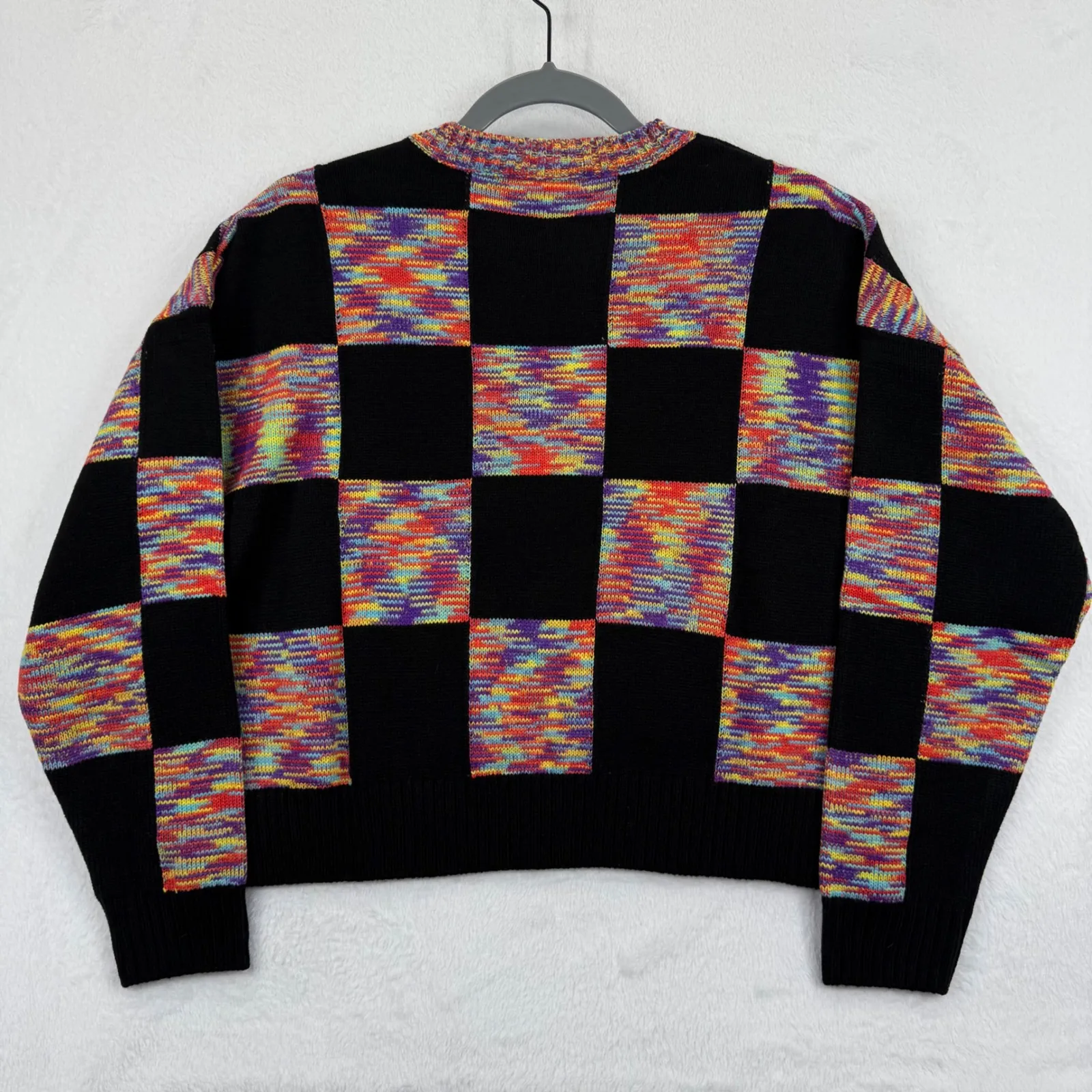 Steve Madden Sweater Medium Black Multi‎ Colorblock Knit Pullover Women - Image 9