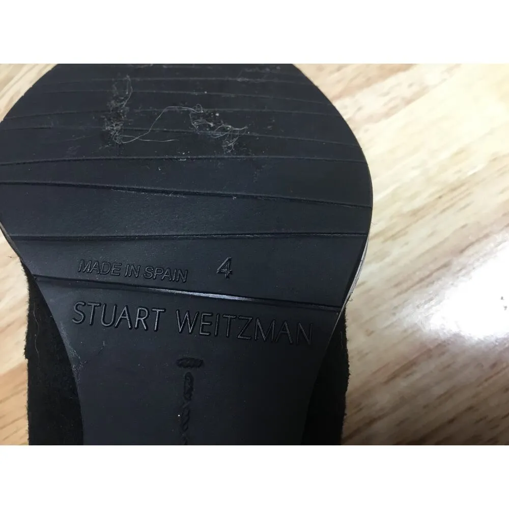 Stuart Weitzman Kirstie 90 Women's 4M Black Suede Over the Knee Round Toe Boots - Image 7