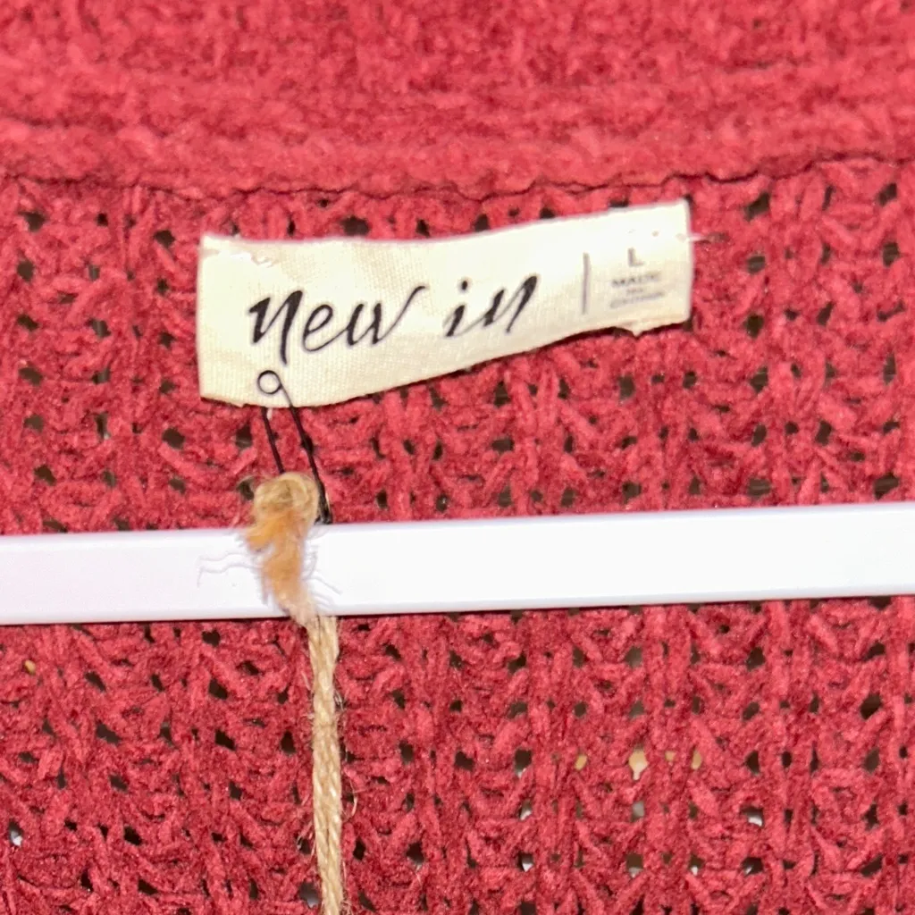New In Boutique Oversized Cardigan with Pockets Red Size L - Image 7