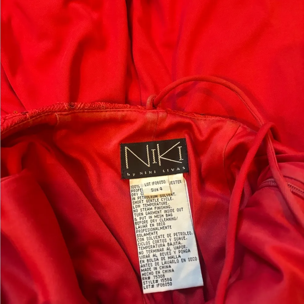 Niki Lavis Beaded Red Dress Size 4 - Image 6