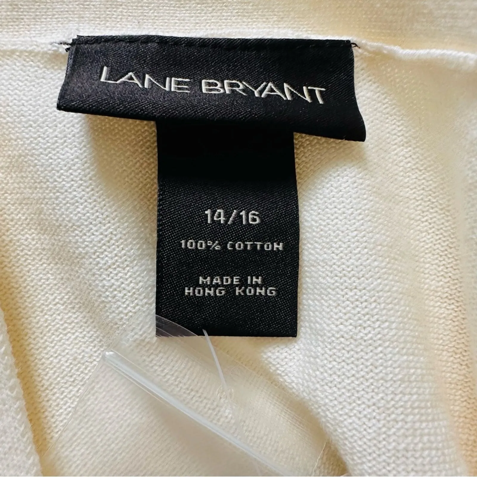 Lane Bryant Cardigan Sweater Cream Cotton Pockets Button Front Size 14/16 XL NEW - Image 10