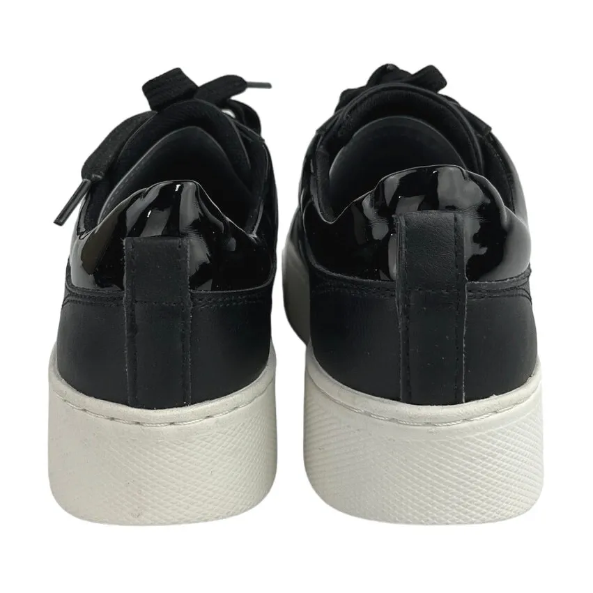 GEOX Respira Skyely A Black Patent Leather Lace Low Top Trainer Sneakers Shoes 8 - Image 3