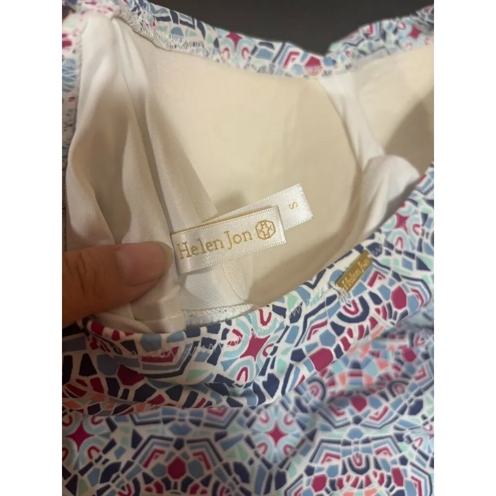 Helen Jon Halter Tankini Bikini Top Womens S RED Blue White Swimsuit - Image 6