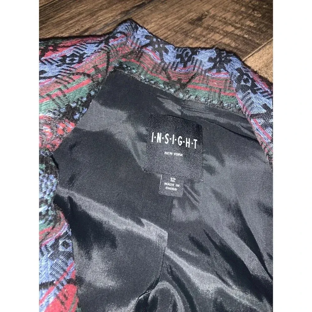 Insight NWOT Embroidery Zip Vest 12 boho classic embroidered fall top casual Black - Image 4