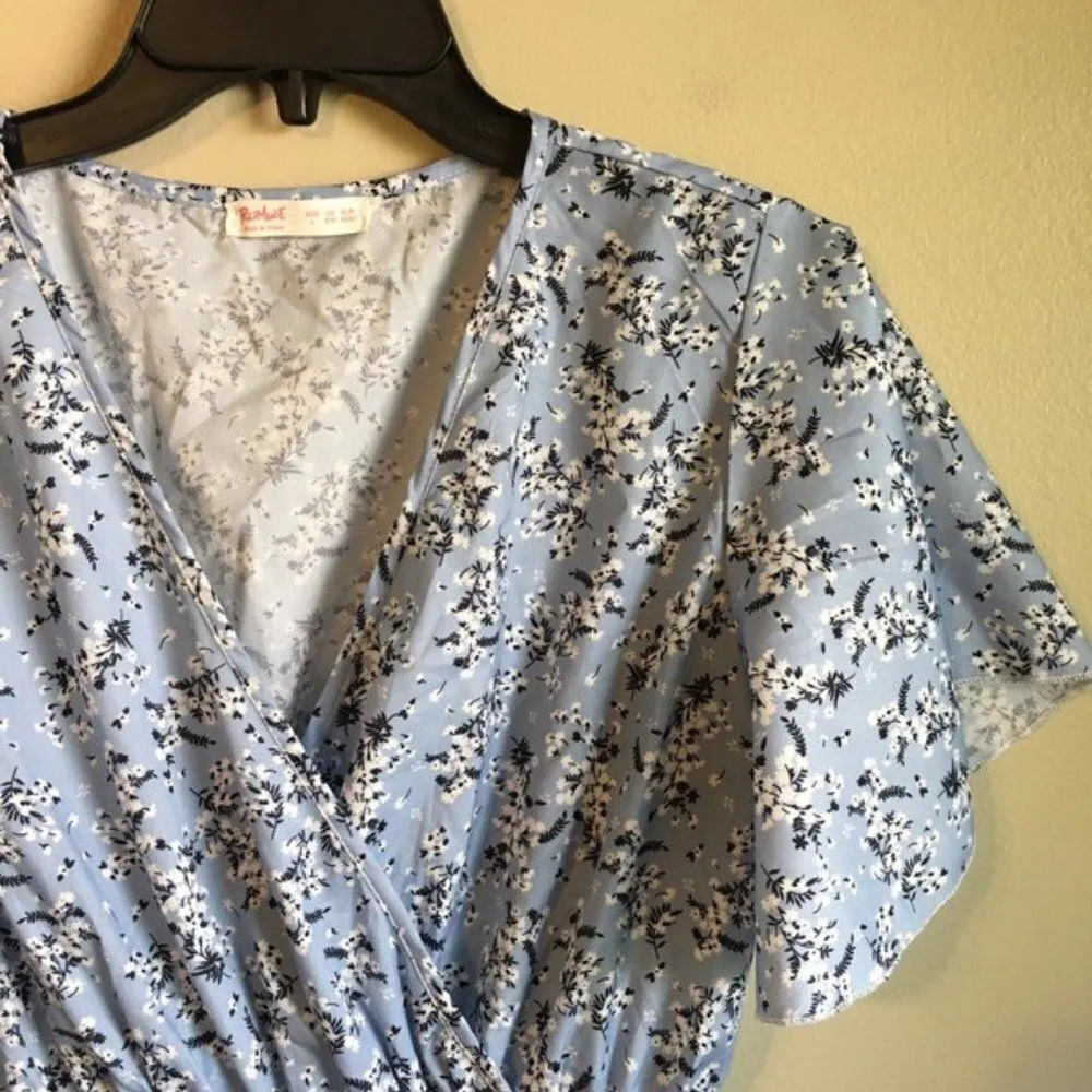 Romwe size large 8-10 blue floral dress - Image 3