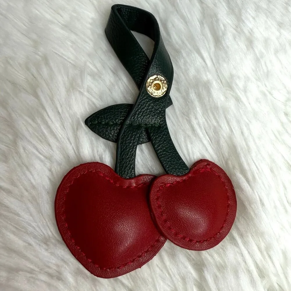 Fashion Cherry Heart Bag Charm Bag Jewelry Red - Image 2