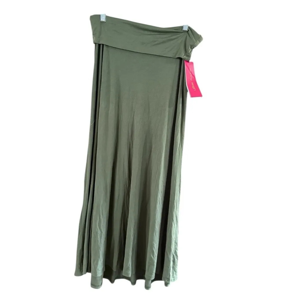 Sunny Leigh Green A Line Maxi Skirt Resort Wear - Image 2