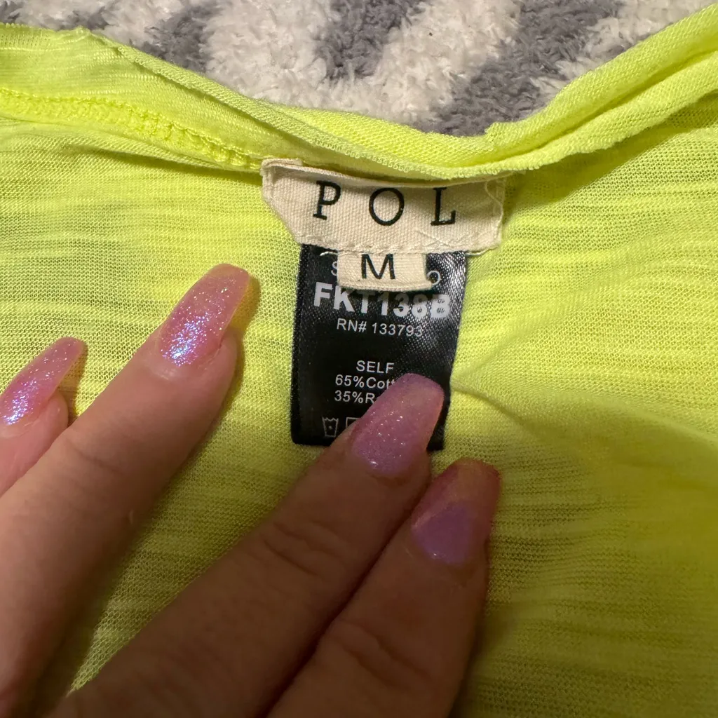 POL Neon Yellow Tank Top - Image 3